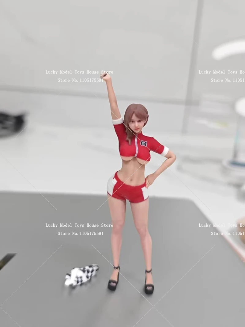 

1/12 1/16 1/18 Colorful Printed Car Girl Figure Model Display Doll Racing Mini 10.6/11.9/15.9cm Realistic Sculpture Ornament