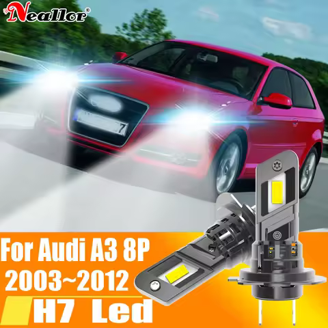 2pcs High Power H7 Led Headlight Canbus No Error H18 Car Bulb 6000K White Light Moto Diode Lamp 12v 55w For Audi A3 8P 2003~2012