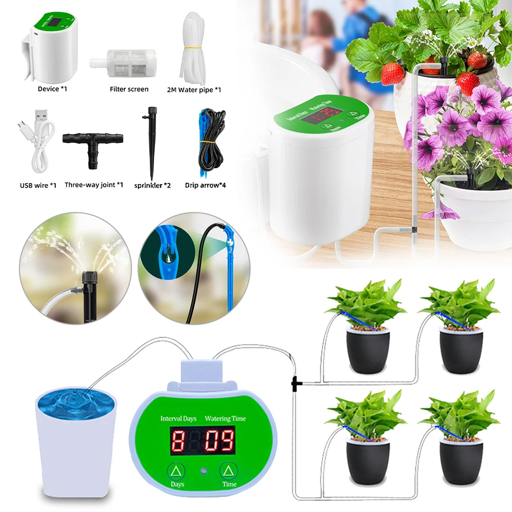 

Automatic Watering System for Potted Plant Drip Irrigation Device with Timer for Indoor Plant Balcony Home Self Watering Device