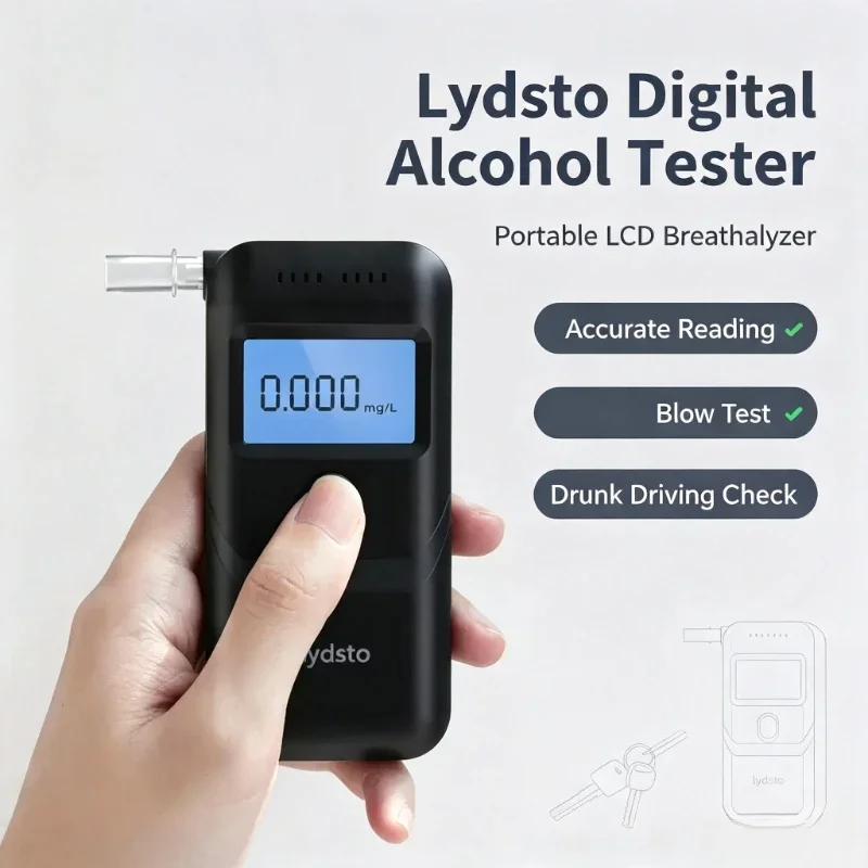 Lydsto Digital Alcohol Tester Hand Digital Breathalyzer LCD Display Portable Mini Meter Blowing Tester Drunk Driving Test
