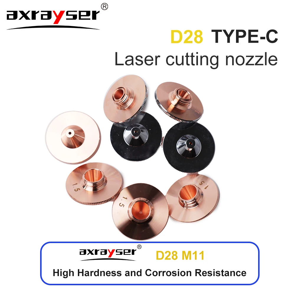 Laser Nozzle Bulge Single/Double Layer Chrome-Plating Caliber 0.8-4.0 D28mm for Precitec HANS Cutting Head