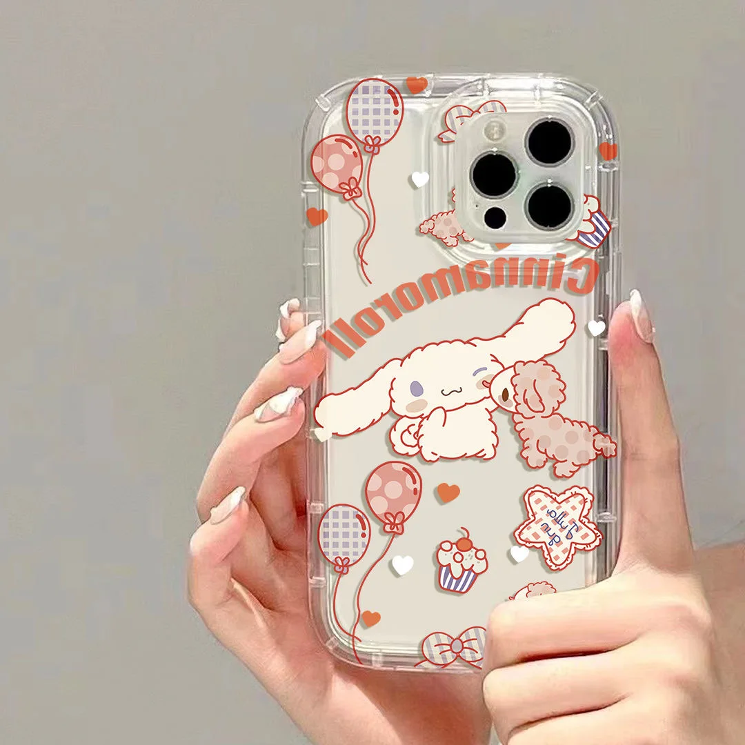 Bonita funda de teléfono transparente Cinnamoroll para OPPO A15 A16 A17 A31 A53 A54 A57 A60 A74 A92 A93 A94 A98 2020 4G 5G Airbag a prueba de golpes