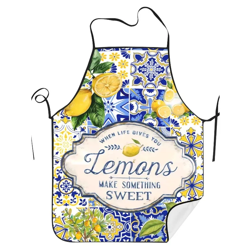 1pc Lemon Print Sweet Apron, Unisex Apron