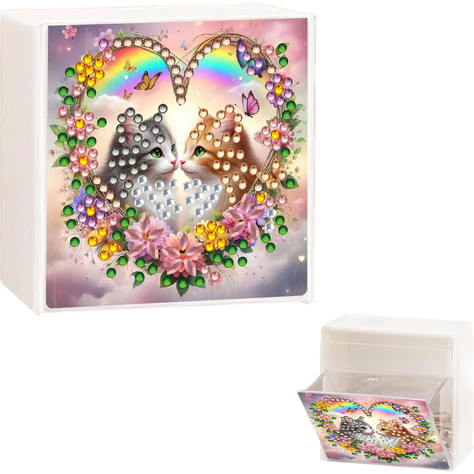 

Wall Mounted Butterfly Rhinestone Diamond Painting Box DIY Sundries Organizer Case Diamond Painting Container Box for Art Crafts