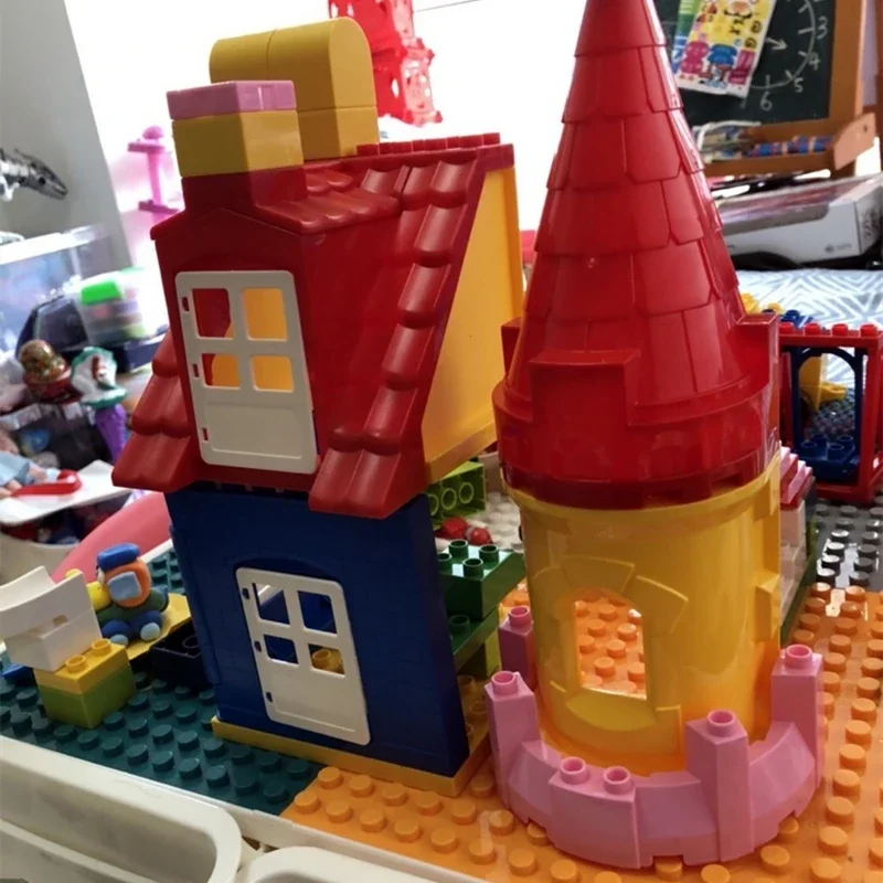 Big Building Blocks Princess Castle Houses Build Accessories Wall Roof Compatible Large Bricks Assemble Girl Boy Toys Kids Gifts