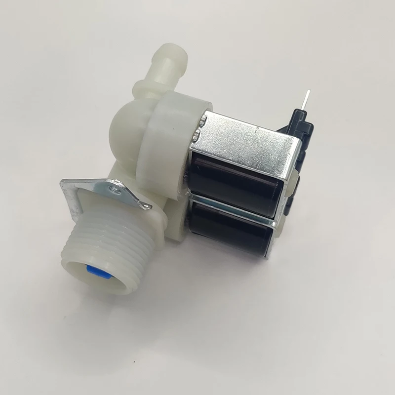 AC220-240V Pressure Dual Electric Water Inlet Solenoid Valve Normally Close With Mounting Bracket For Washing Machine