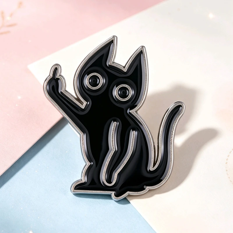 Hot Selling Middle Finger Animal Badges Mushroom Fox Kitten Rabbit Bag Decoration Brooch Student Backpack Pin Cute Accessories
