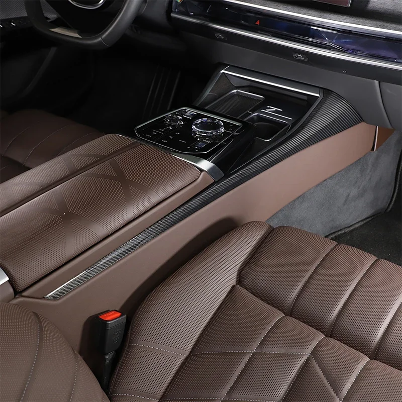 

Real Carbon Fiber For BMW 7 Series G70 2023 Car Center Console Side Decorative Strip Sticker Car Interior Accessories