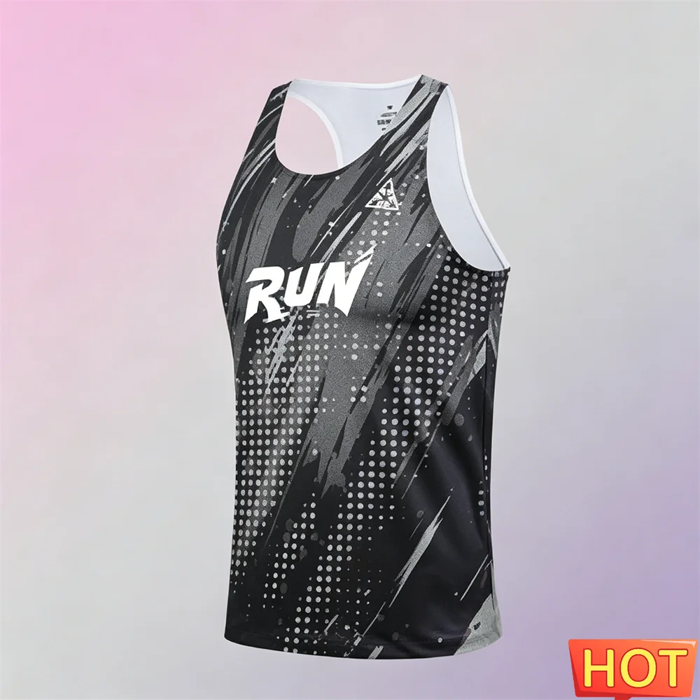 Summer 3D Gradient Running tank top men's marathon quick drying vest men running sleeveless T-shirt men's t-shirts and tank tops