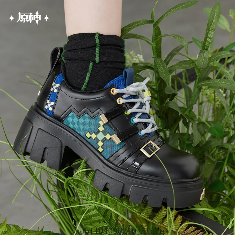 

official MiHoYo Original Genshin Impact Kinich Cosplay Theme Impression Serie Shoes Thick Soled Lace Up Single Shoe
