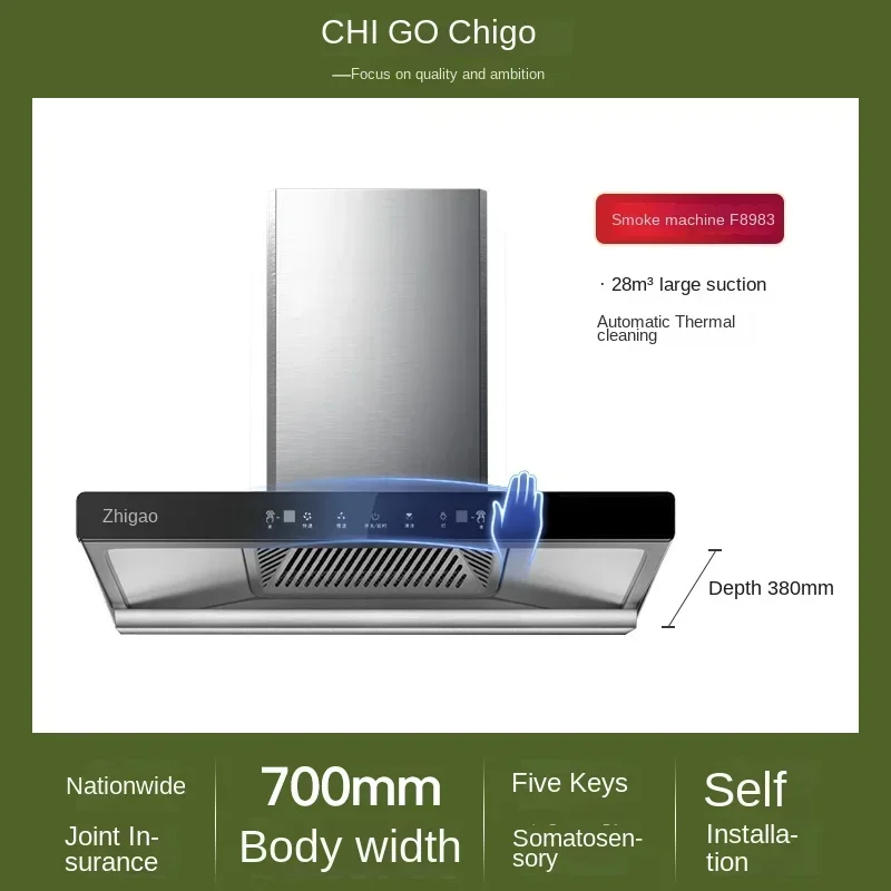 Chigo Euro-Style Top Saug haube für die Wohnküche mit leistungs starker Extraktion 220V 70cm