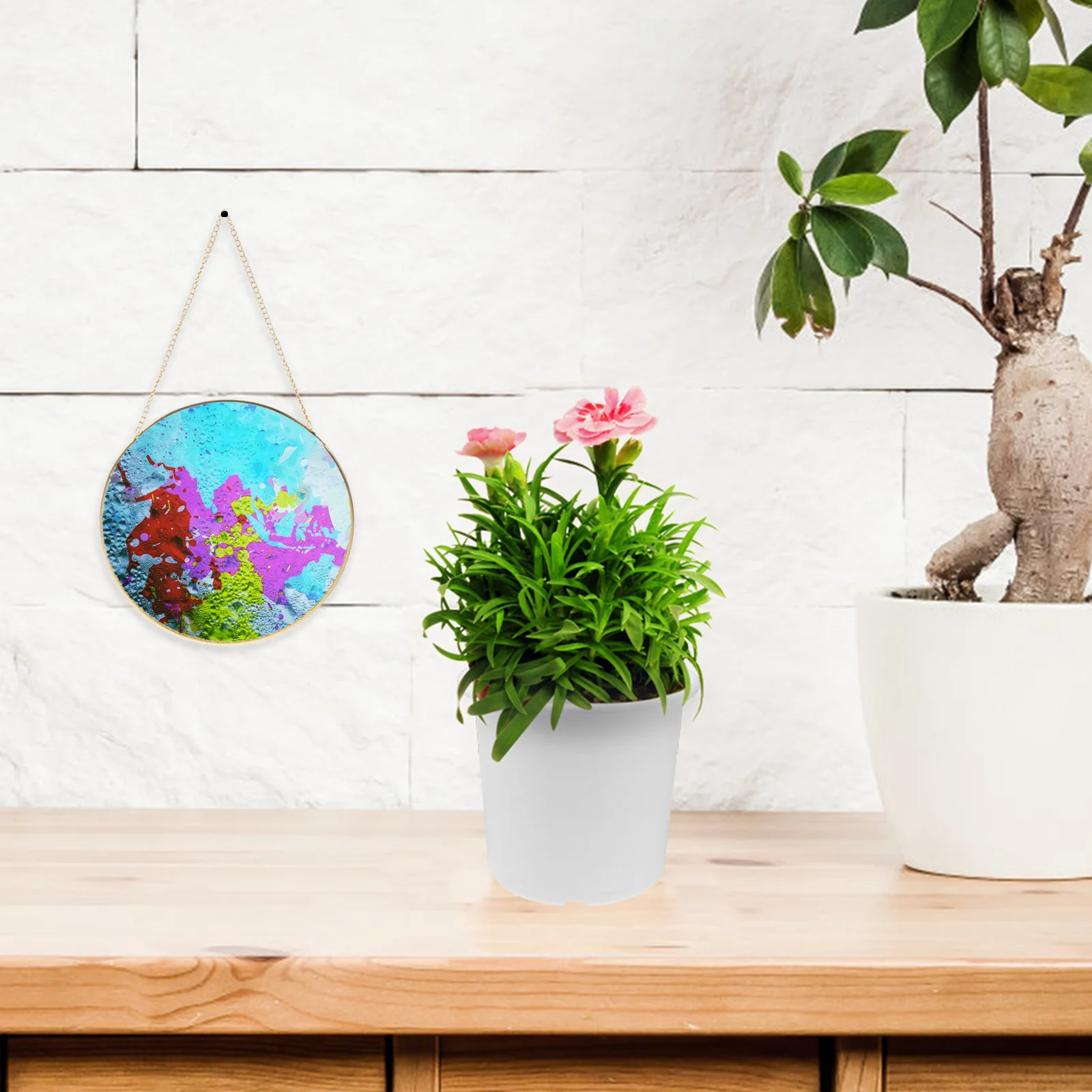 

Blank Round Glass Suncatcher DIY Unfinished Hanging Pendant Window Decoration Artistic Craft Kit Home Decor