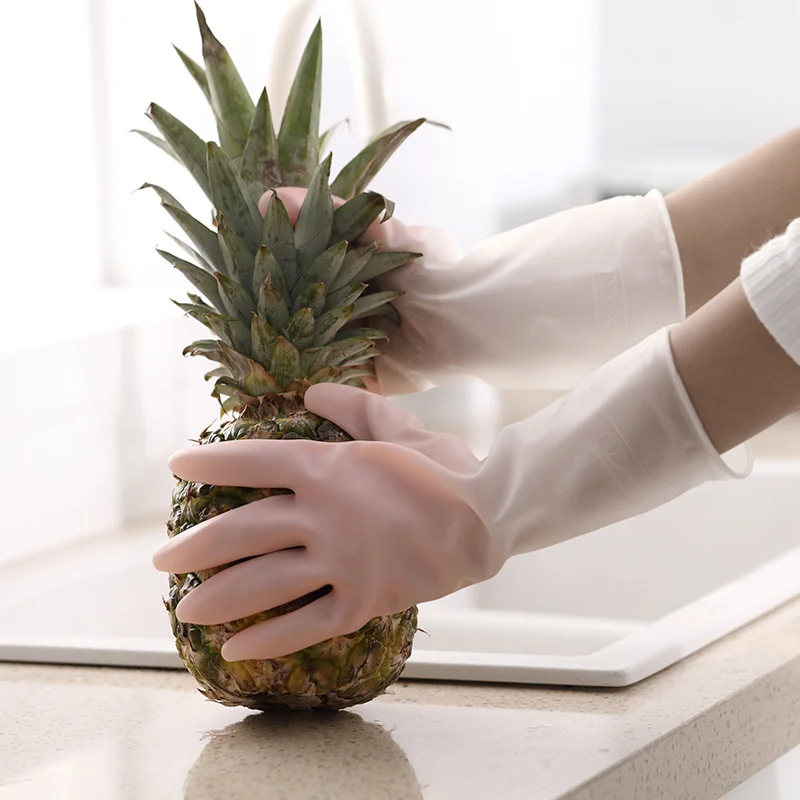 Guantes de goma para lavar platos y cocina, manoplas impermeables para limpieza del baño y el hogar, duraderos, 1 par