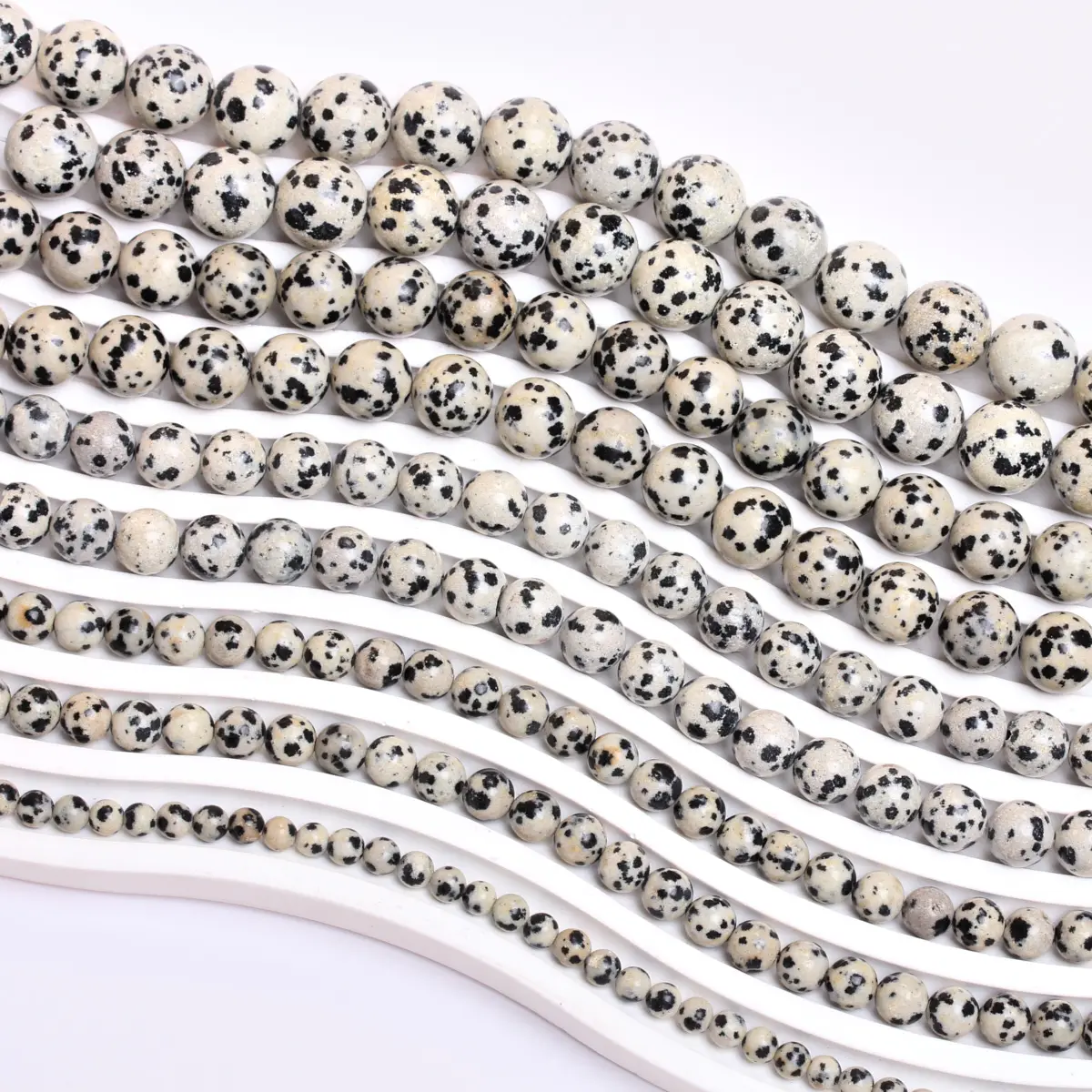 40-15 pièces/sac 4mm/6mm/8mm/10mm/12mm pierre naturelle ronde en vrac perle de jaspe dalmatien pour la fabrication de bijoux bracelet à bricoler soi-même