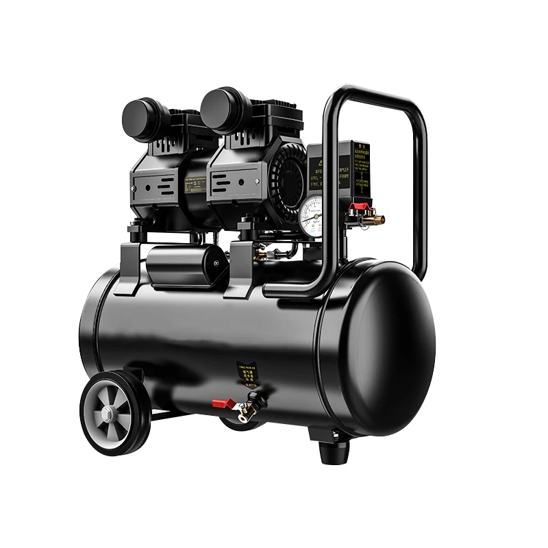 ضاغط هواء صامت خالٍ من الزيت محرك نحاسي منخفض الضوضاء مضخة هواء محمولة كاتم صوت جهاز تصفية للاستخدام المنزلي الصناعي كفاءة عالية