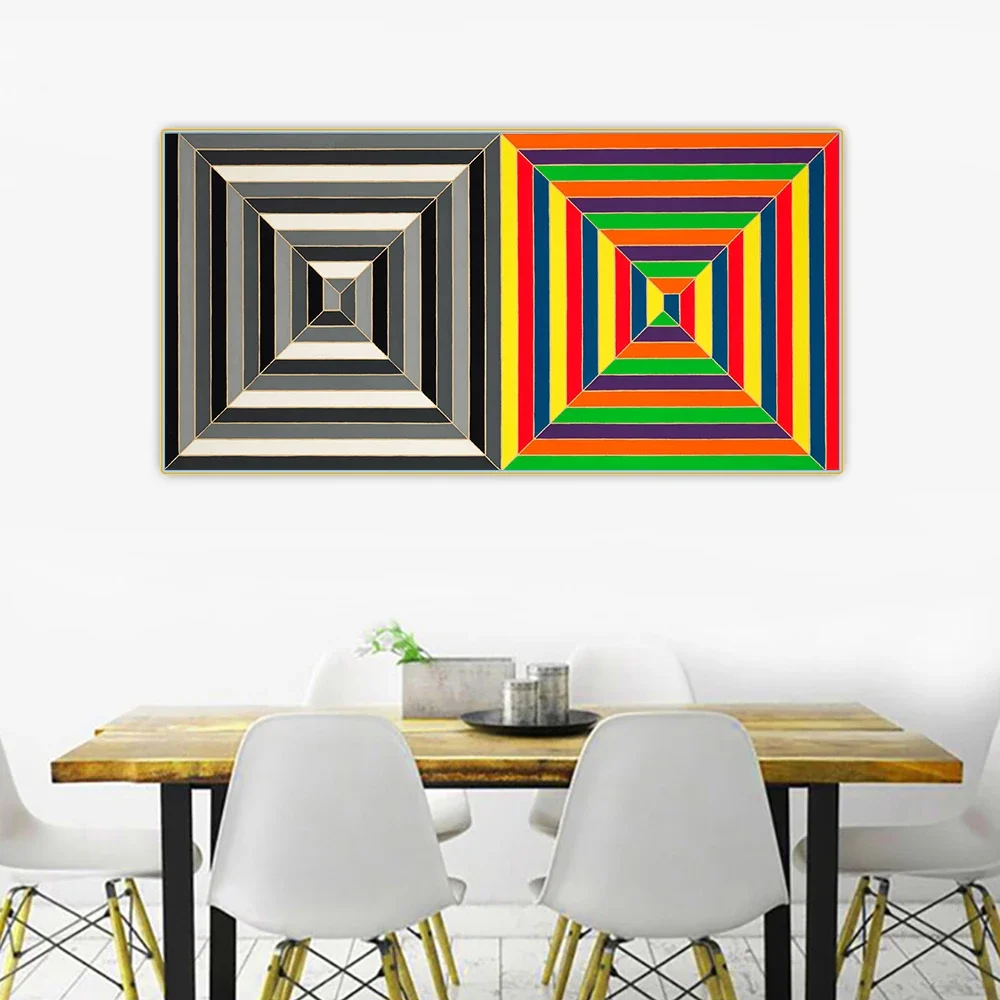 Frank Stella《Untitled.(1966)》Minimalism Canvas Oil Painting Art Poster Picture Wall Hanging Decorations Home Living Room Decor