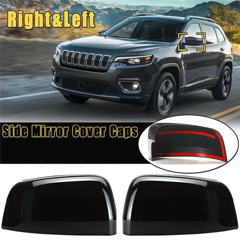 

HOT-Gloss Rearview Side Mirror Cover Cap Wing Mirror Styling 2Pcs For Jeep Grand Cherokee Dodge Durango 2011-2019,Gloss Rearview