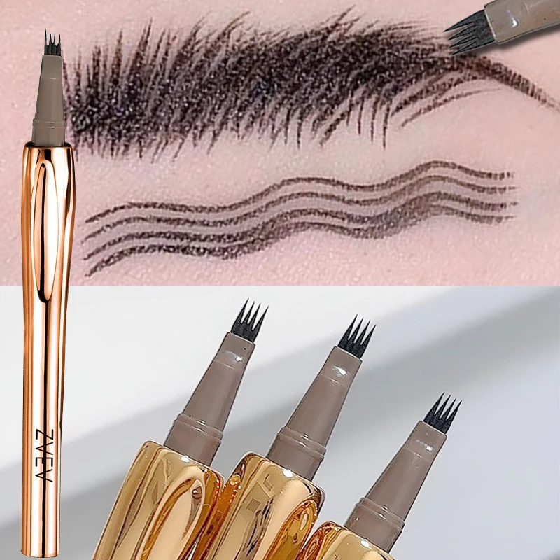 Four Fork Brow Pencil Wild Natural Eyebrow Waterproof Sweatproof Long Lasting Liquid Eyebrow Pencil Eyebrow Tint Makeup Cosmetic