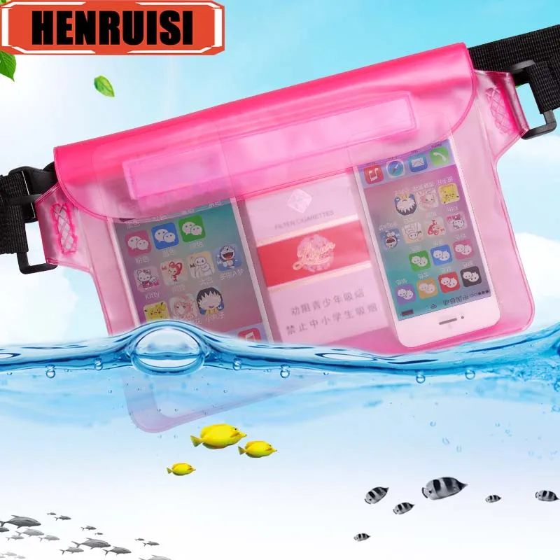 High Waterproof Sealing Bag Diving Rafting Swimming Transparent Waist Pouch Tablet Phone Large Underwater Dry Protection Case