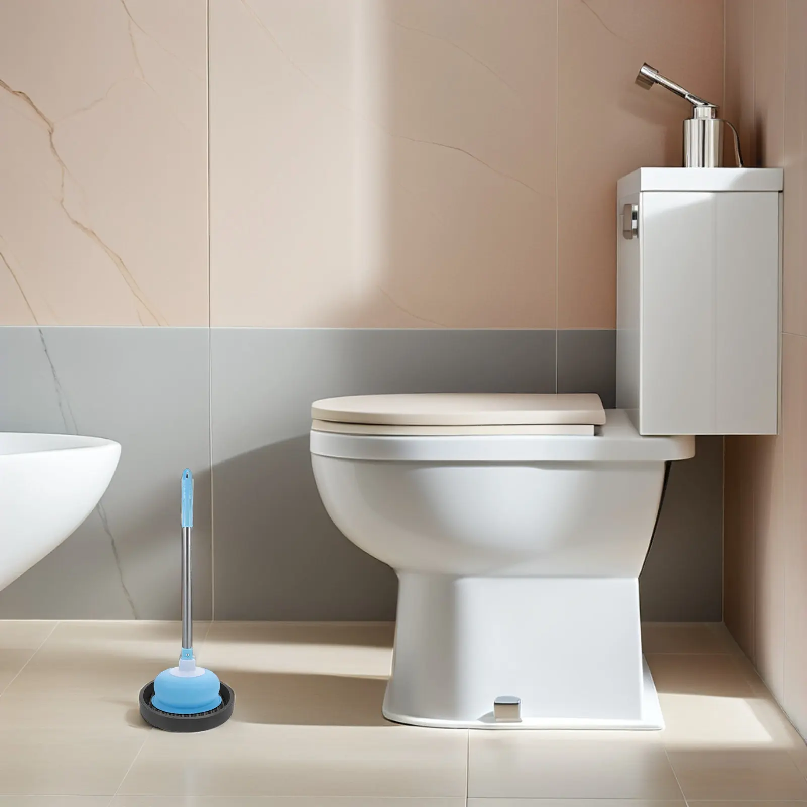 4 pcs Plunger Tray Only Grey Toilet Brush Drip Catcher Mat For Bathroom Kitchen Non Slip Drying Holder Easy Cleaning For