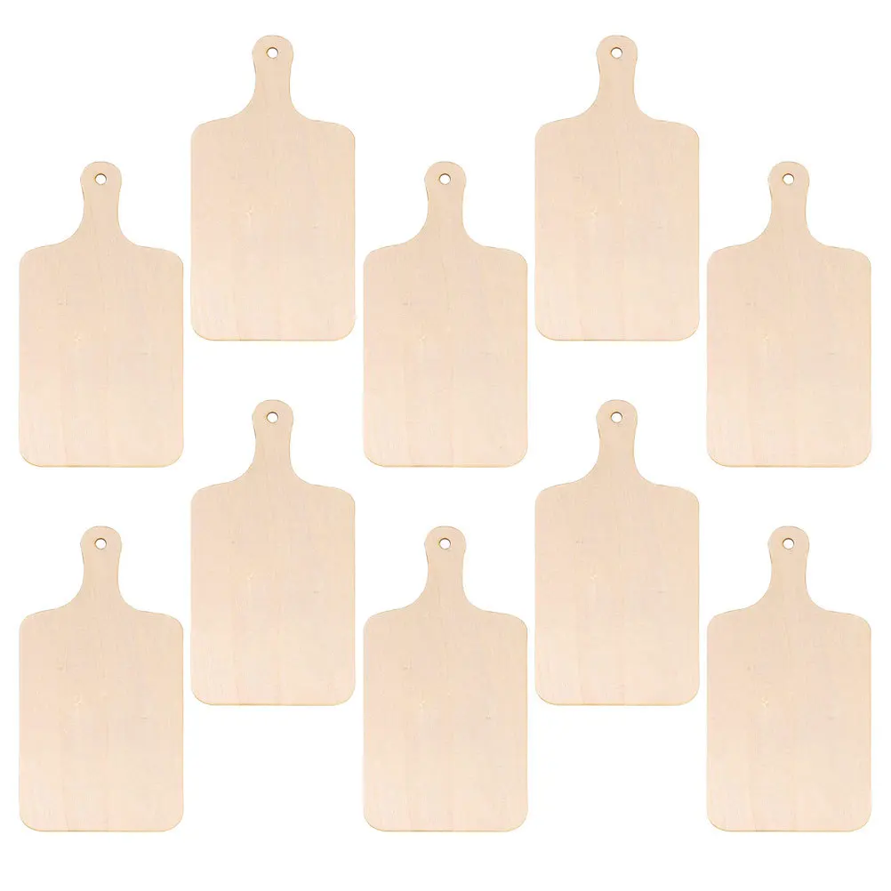 

10Pcs Wood Craft Cutting Board Blank Paddle Mini Unfinished DIY Chopping Board for Baking Bread Charcuterie Serving Wooden