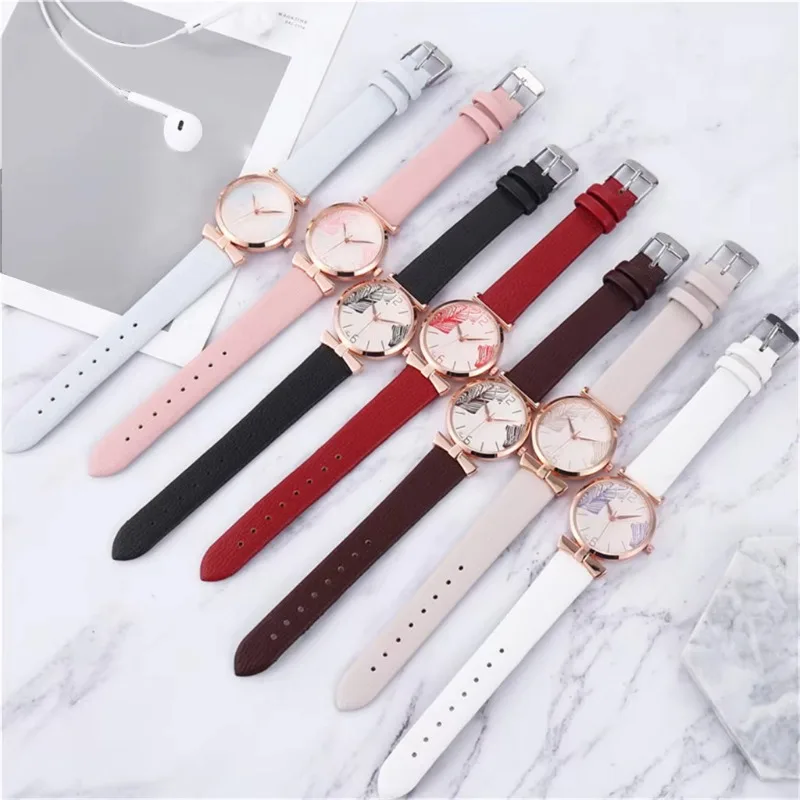 Montre-bracelet à quartz pour femmes, avec ceinture, motif numérique du cuir chevelu, à la mode