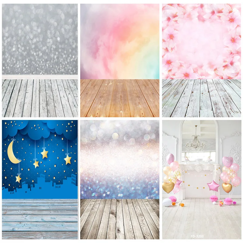 

Vinyl Custom Wooden Floor Flower Landscape Photography Backdrops Baby Photo Background Photo Studio Props 21921 CXSC -26