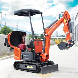 Mini Excavadora hidráulica agrícola Kubota personalizada, huerto pequeño diésel de 1,2 toneladas, uso Euro 5, 1000 KG