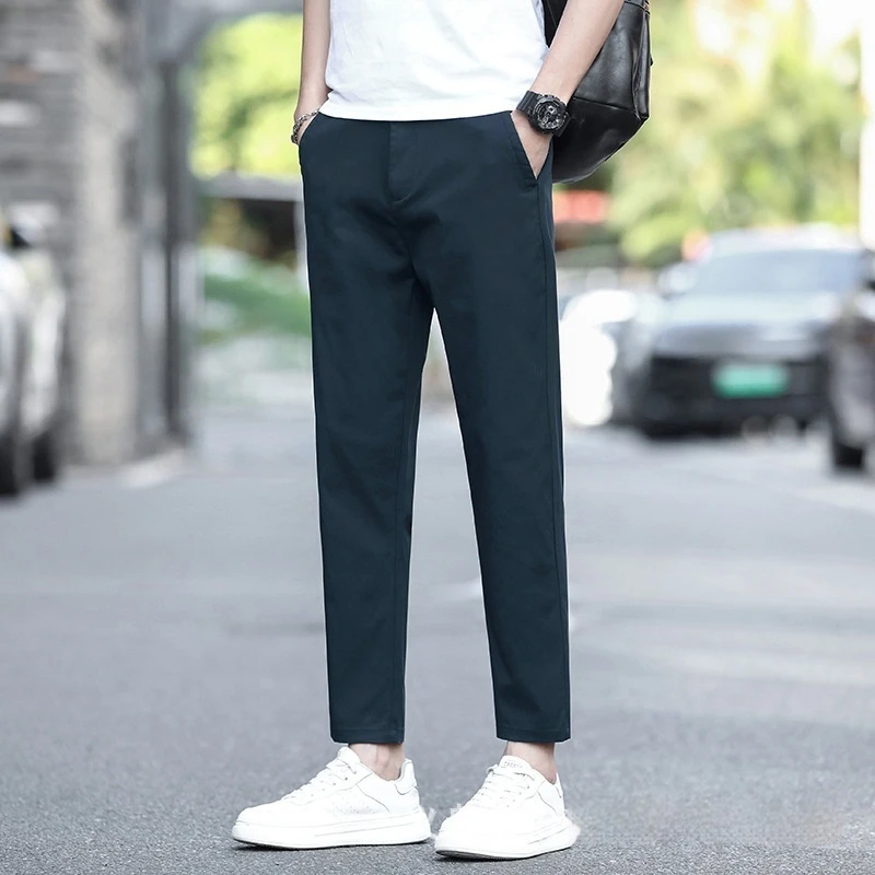 Summer-Mens-Mid-Waist-Ice-Silk-Cool-Feeling-Quick-Dry-Nine-Points-Pants-Thin-Breathable-Formal-Casual-Suit-Trousers