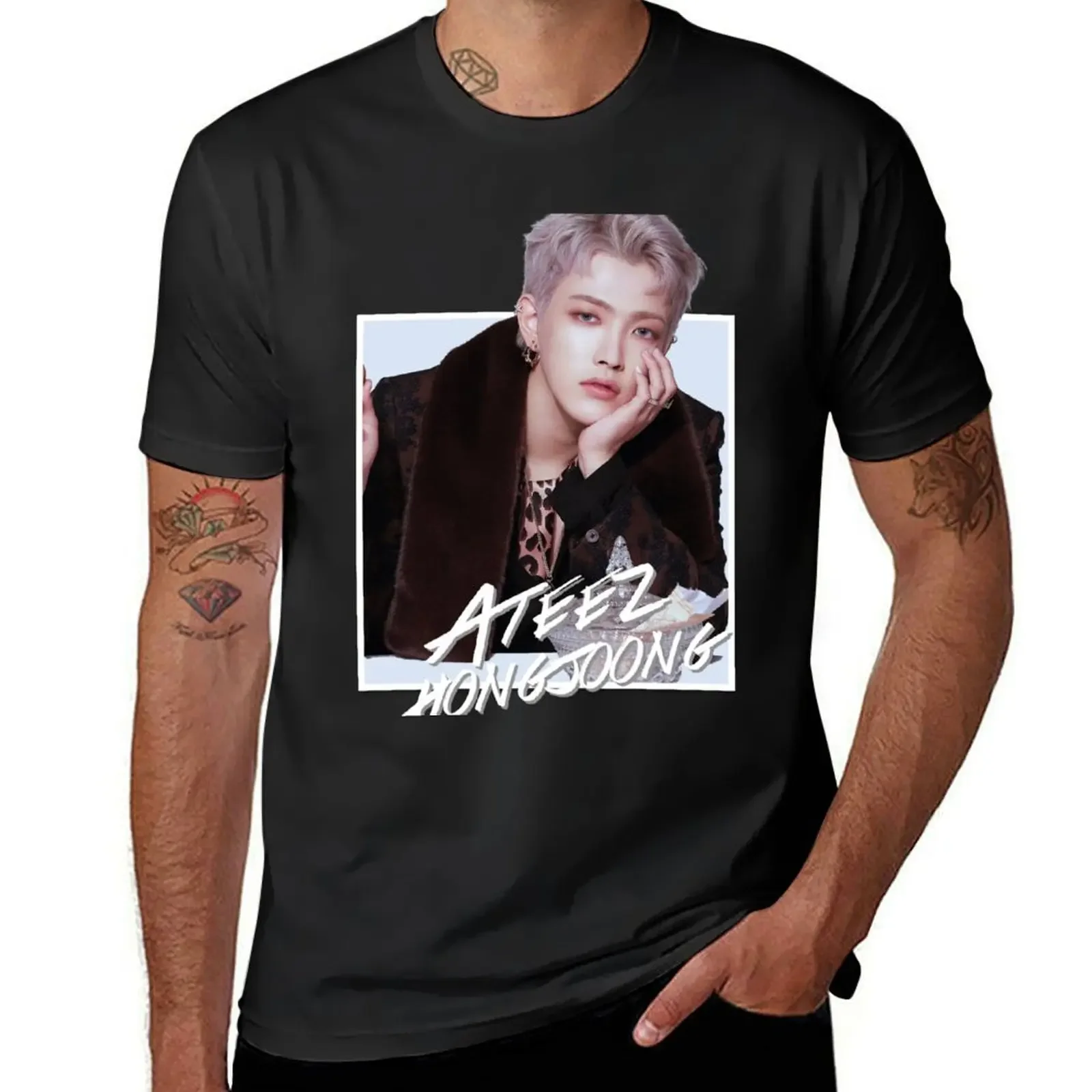 

Ateez - Hongjoong T-Shirt graphic t shirt vintage Aesthetic clothing baggy shirts custom shirt workout shirts for men