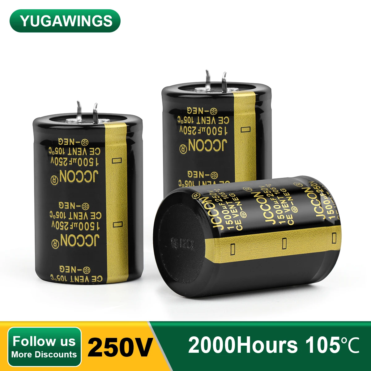 2Pcs 250V Capacitor Amplifier Electrolytic Capacitor 2000Hours 105 ℃ For Filter/Audio/Air Conditioner/HiFi/Power Capacitance