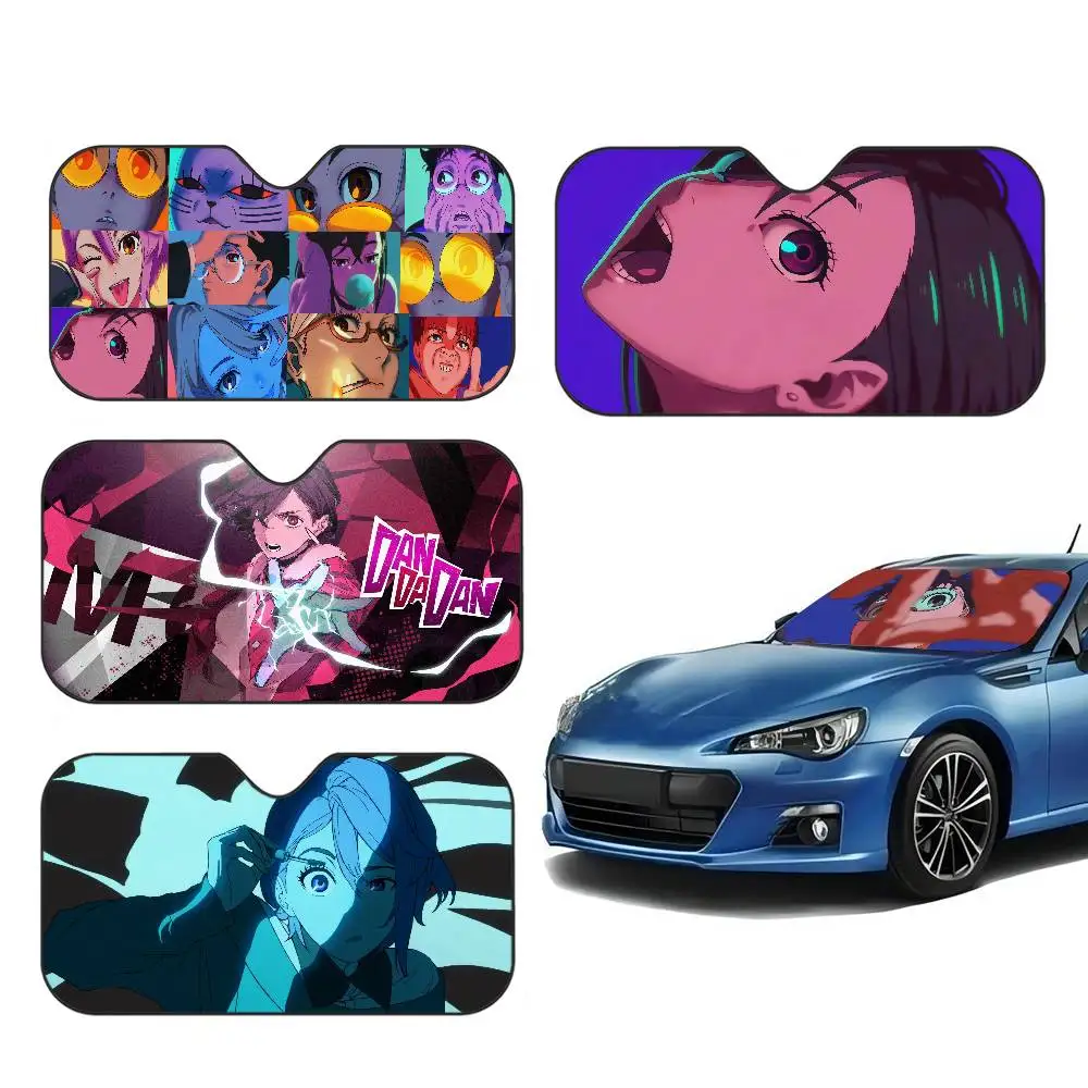 Anime DAN DA DAN Car Sunshade Shield Windshield Window Sun Blocker Cover Interior Protection for Truck SUV Visor Universal view 2