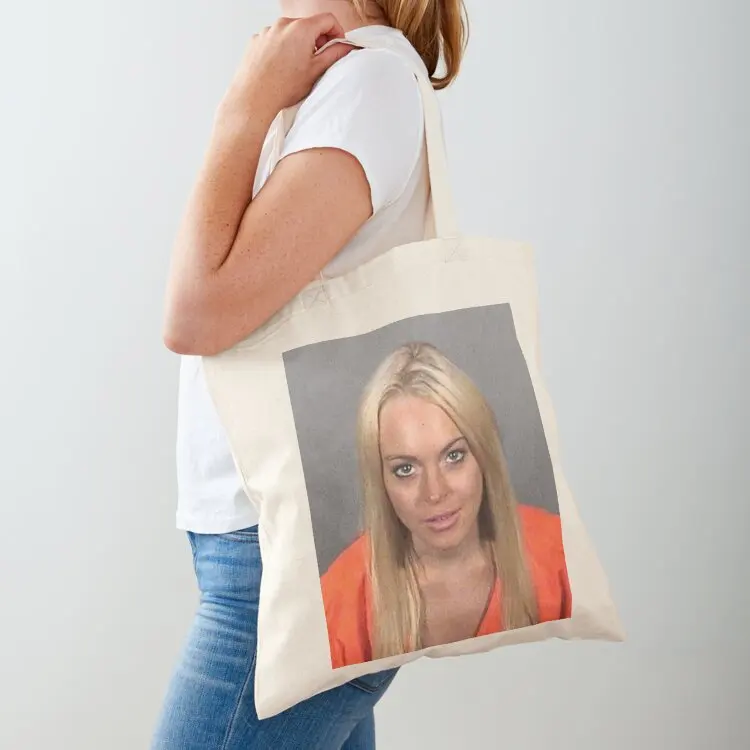 Lindsay Lohan Mugshot Tote Bag Eco bag custom canvas bag bags for women tote university