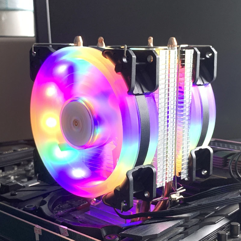 

X99 RGB CPU Air-cooled Cooler 2 Heat Pipes PC Radiator Ventilador For Intel LGA 1366 1150 1151 1155 1200 1700 2011 X79 AM5 AM4