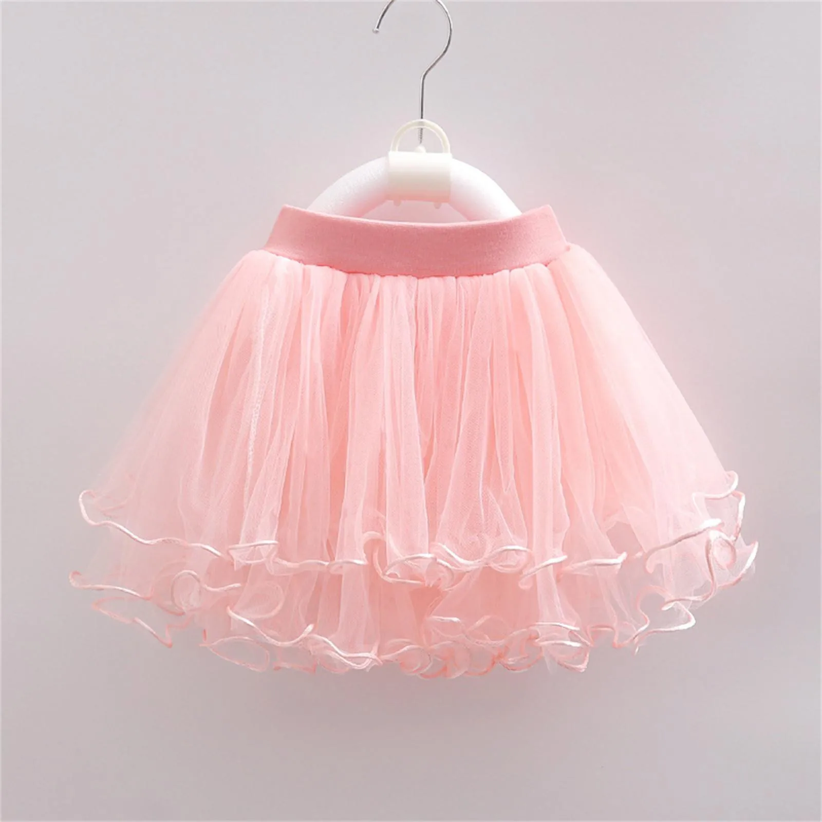 2024 Summer Infant Baby Girls Mesh Tutu Skirt Kids Solid Color Gauze Miniskirt for Little Girls Skirts Children Clothing 1-14T