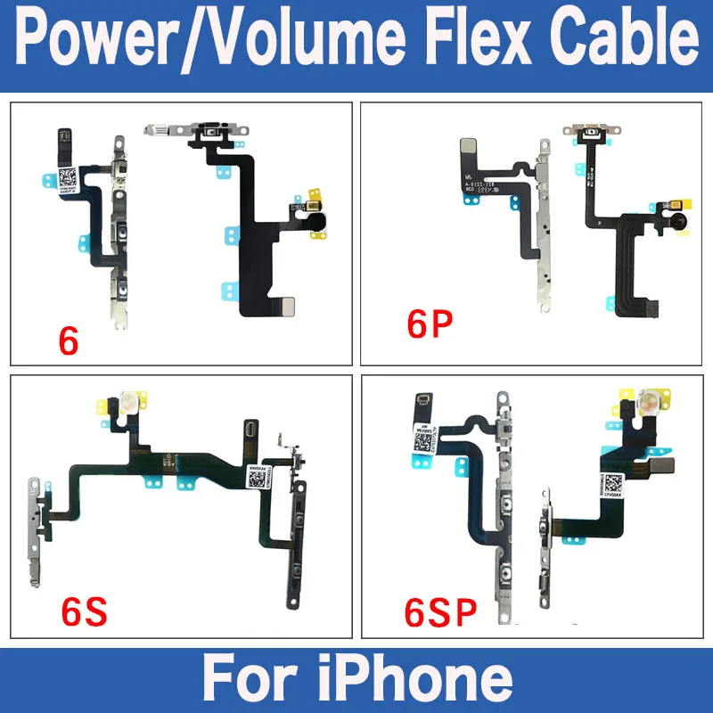 Elastyczny kabel zasilania i głośności dla iPhone'a 6 6P 6s Plus Przycisk wyciszenia Cichy przełącznik Elastyczny kabel z wymianą wspornika