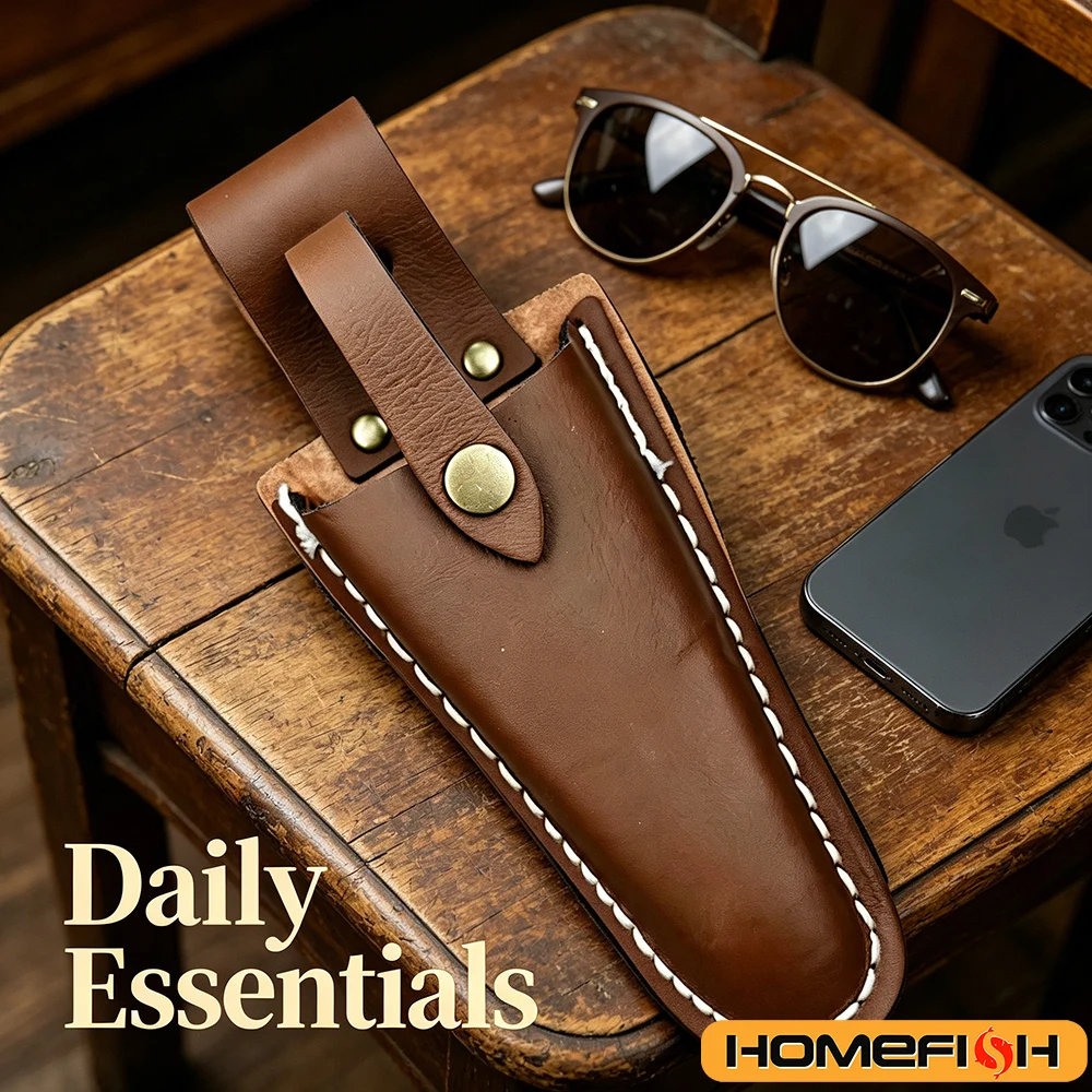 1PC Leather Gardening Pruning Tool Pouch  Electrician Waist Holder with Portable Buckle Storage for Pliers  Trimming Tools