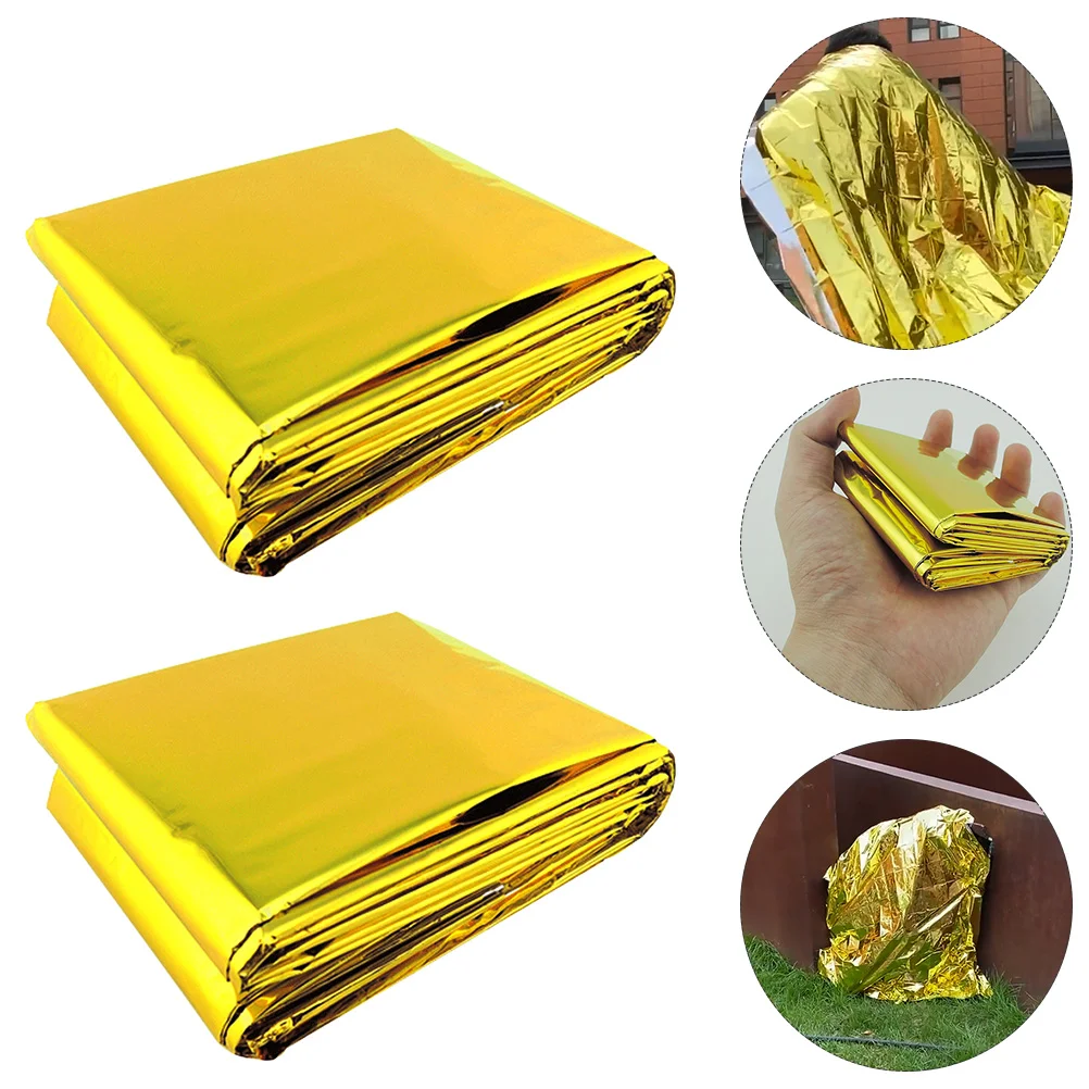 3 Pcs Thermal Blanket Aluminum Foil Emergency Outdoor Space Blankets Warm Supplies