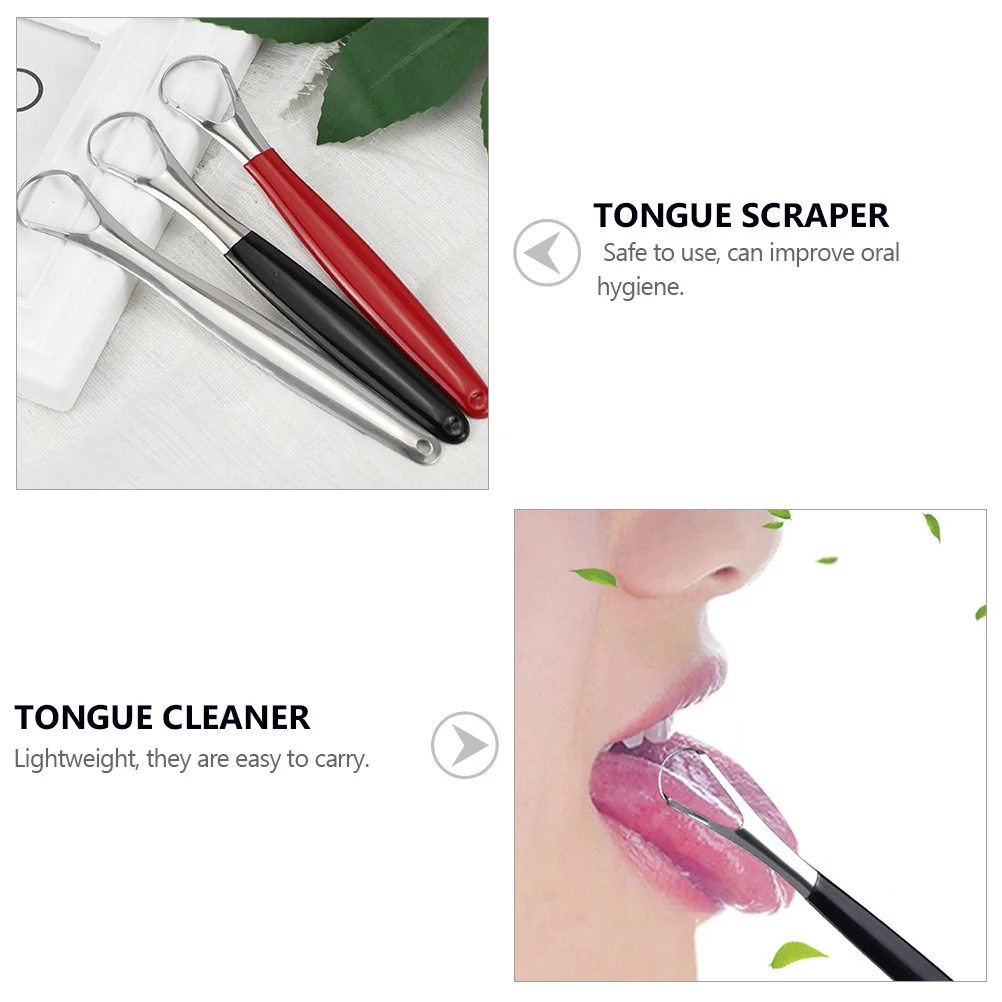 4 قطعة منظفات اللسان مجموعة تنظيف الفم خفيفة الوزن المحمولة تحسين التنفس تصميم مريح مكشطة اللسان #1