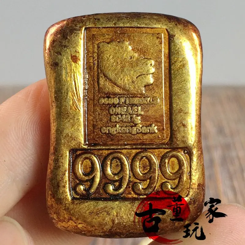 9999 lion head gold leather shell solid pulp gold nugget