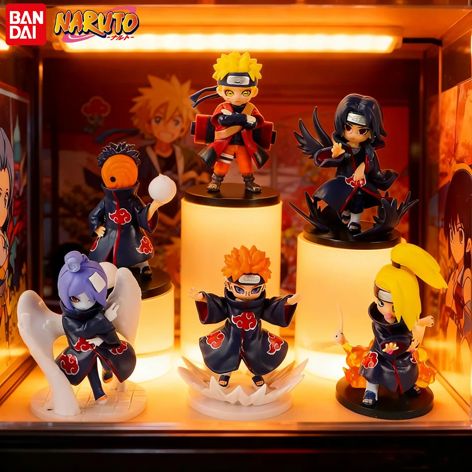 En Stock, Caja Sorpresa, Figura de Anime de la Serie Akatsuki de Naruto Shippuden de Bandai, Muñeco de Moda de Naruto, Adorno Creativo para Escritorio