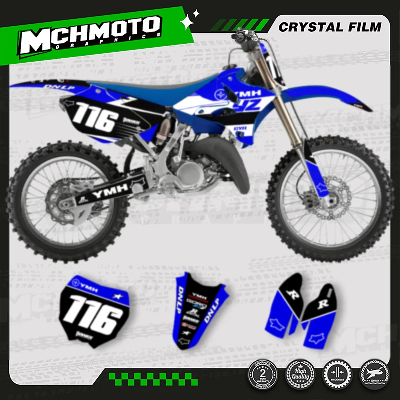 

MCHMFG мотоциклетные графические наклейки, наборы наклеек для YAMAHA YZ125 250 2002-2014 YZ125 YZ250, номер, имя на заказ