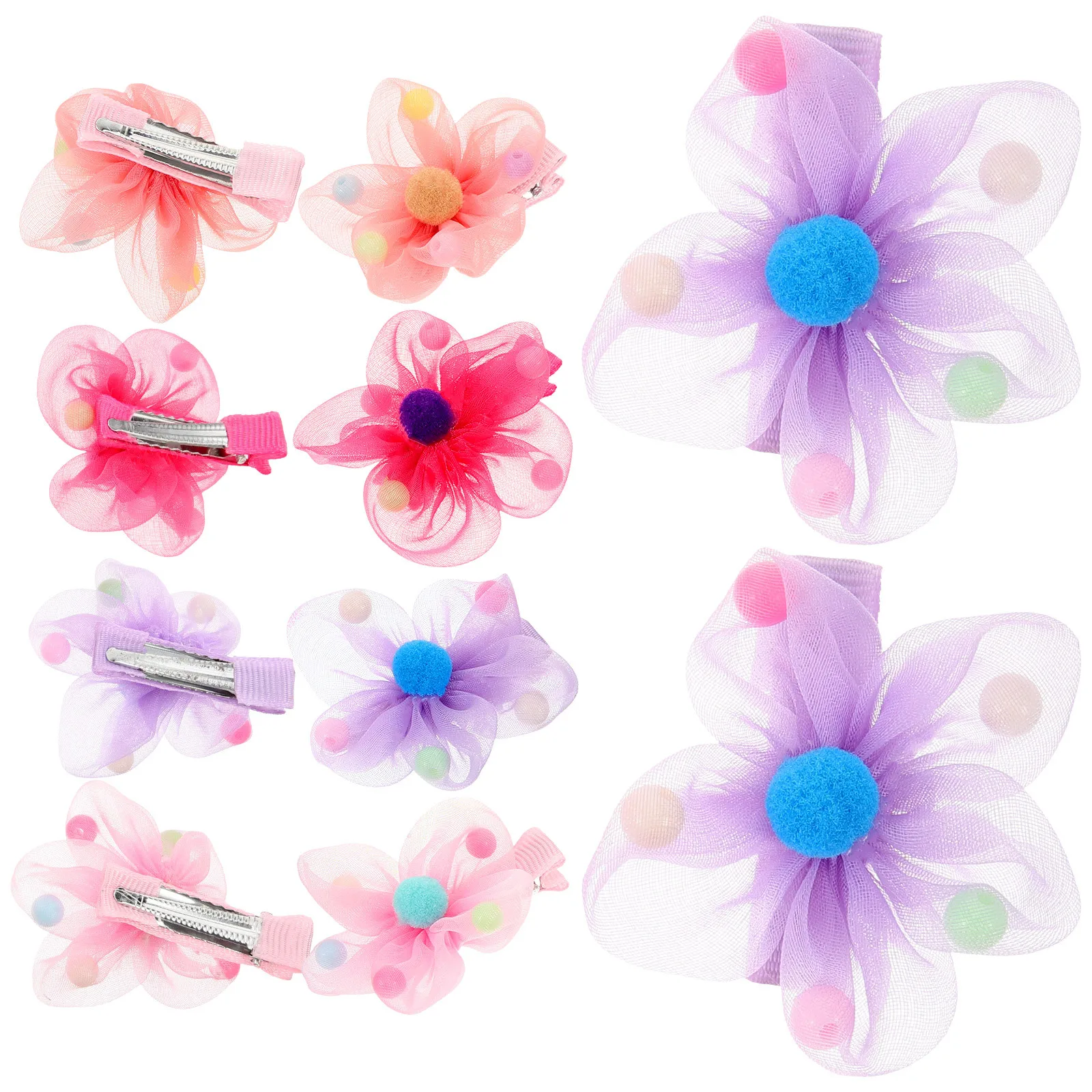 

10Pcs Multi-Color Flower Hair Clips Imitation Pearl Barrettes for Baby Girls Kids Accessories Perfect for Bangs