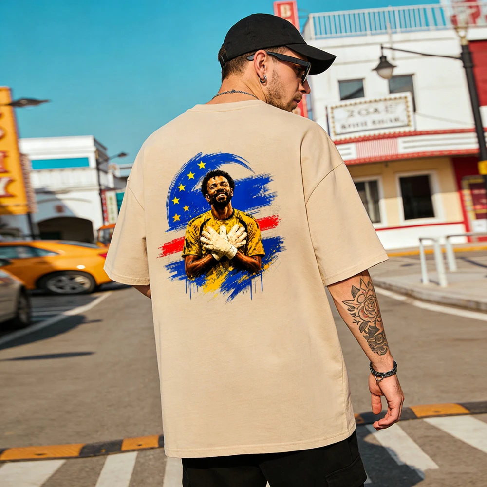 Dynamic Diving Save Back Graphic T-Shirt Vozinha Cape Verde Front Chest Flag Patch Double Side Printed Soft Cotton Fan Outfit