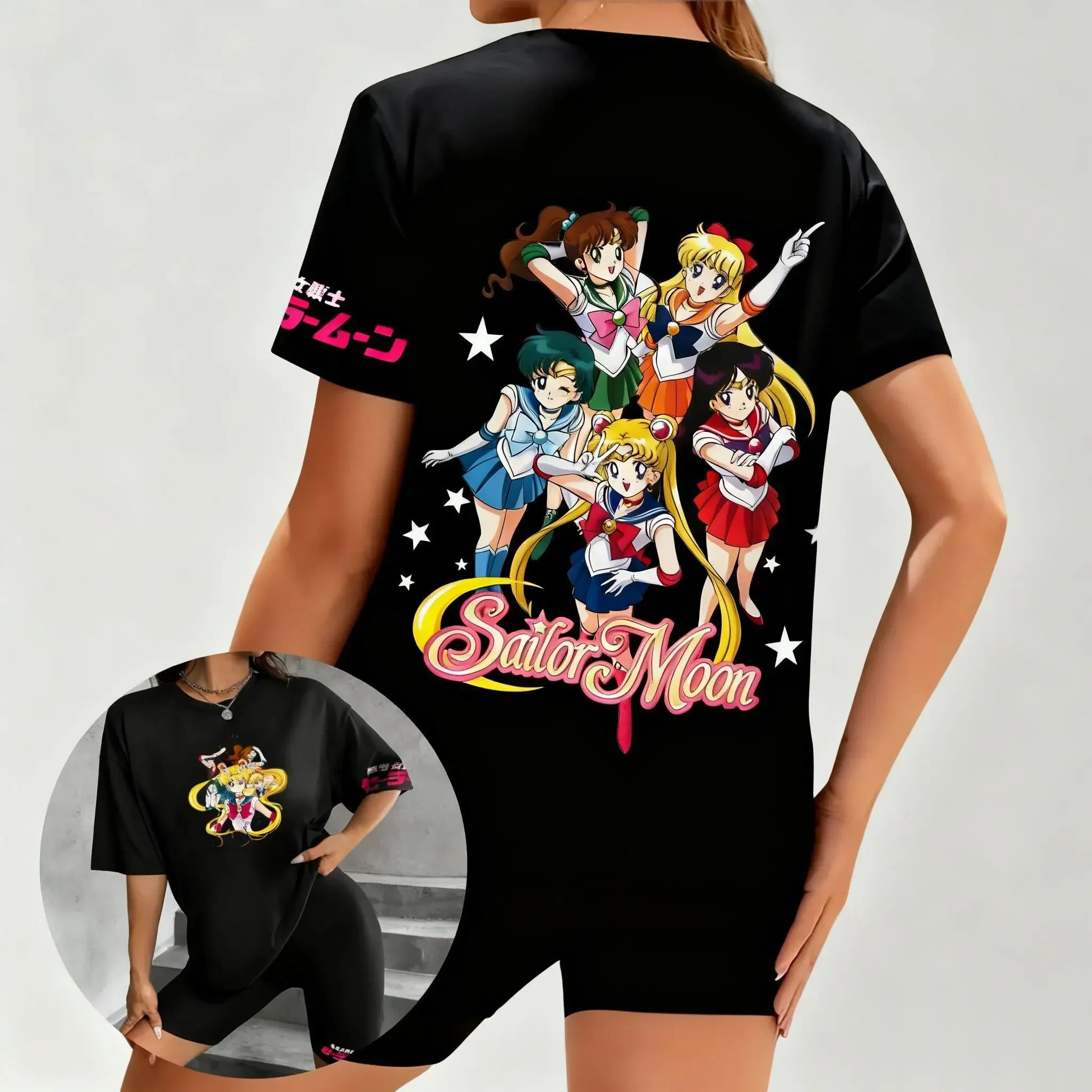 بحار القمر 2026 جديد حار للجنسين المتضخم خمر الجرافيك تي شيرت رجل إمرأة الصيف Y2k ملابس الشارع الشهير تأثيري بلايز عادية #3