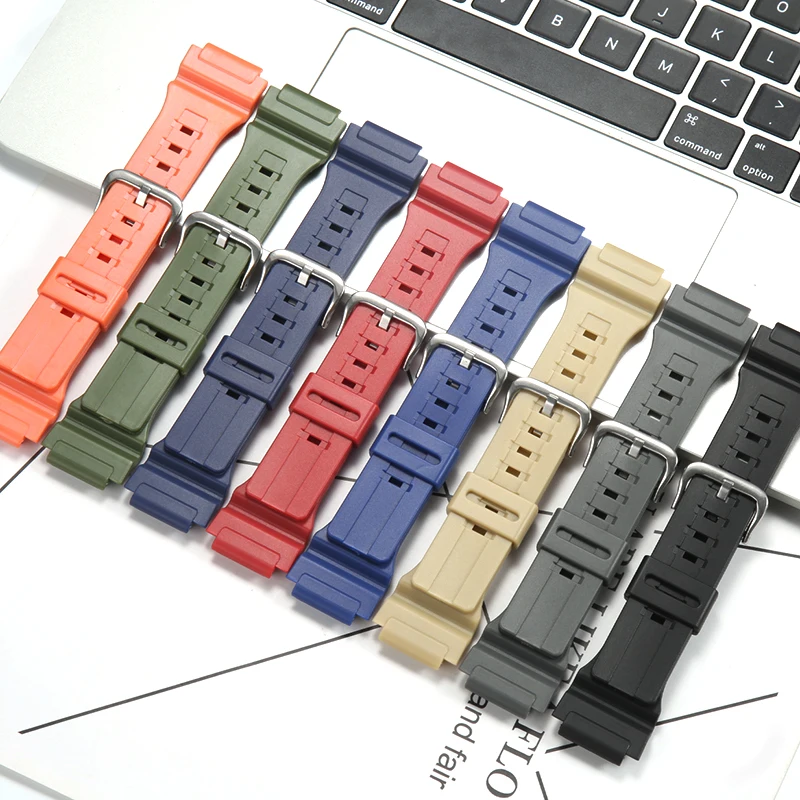 Resin Watchband For Casio MCW-200 Men's Strap AE1400 Replacement Band Stainless Steel Pin Buckle 20mm Wristband