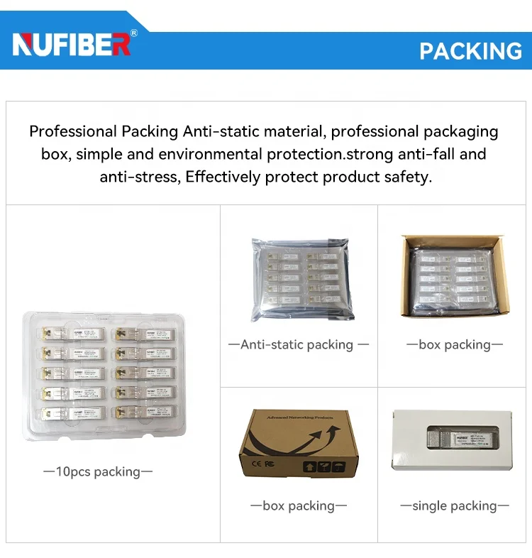1.25G SFP جهاز الإرسال والاستقبال المزدوج الألياف وضع واحد LC موصل 1310nm 40 كجم مع DDM الألياف البصرية SFP جهاز الإرسال والاستقبال