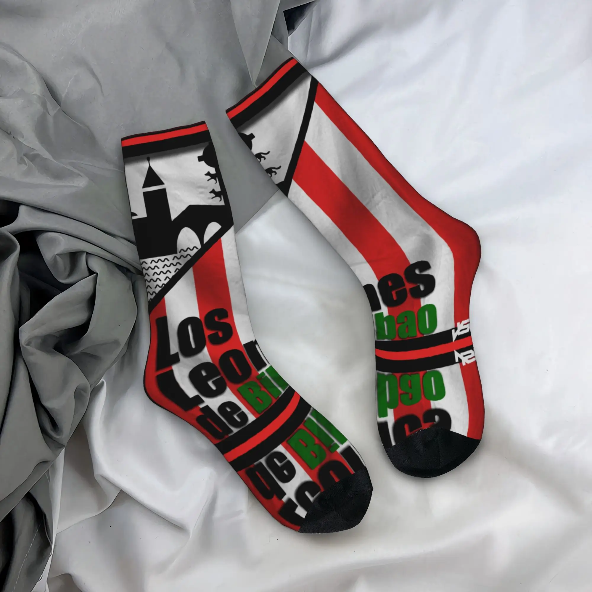 Calcetines Deportivos Divertidos del Athletic Bilbao, Estilo Retro Harajuku, con Diseño Novedoso de Hip Hop, Esenciales para el Día del Partido