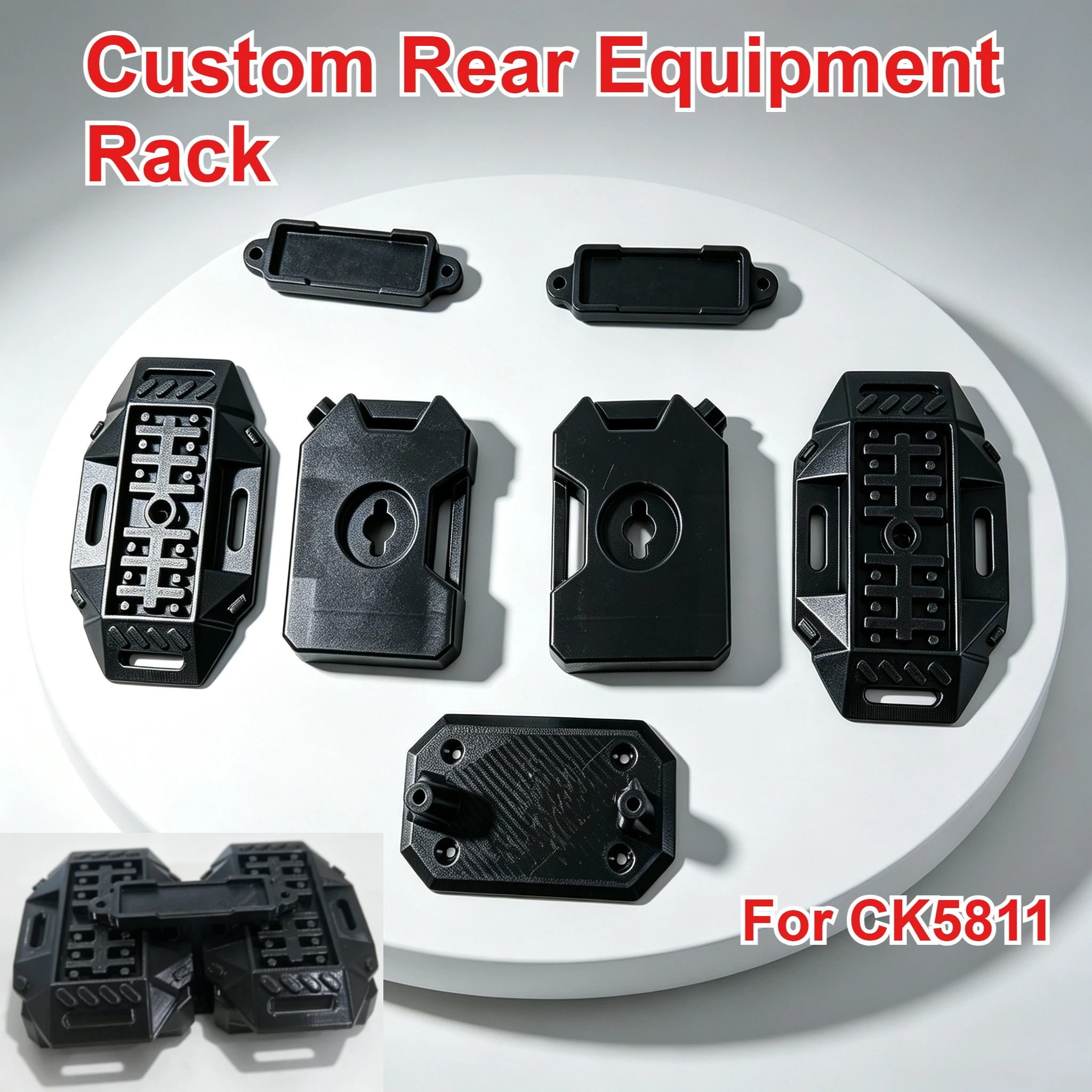 For CK5811 1/7 RC Crawler Rear Equipment Rack Custom Model Number Scale Simulation Decorative Styling Decor Upgrade Accessories