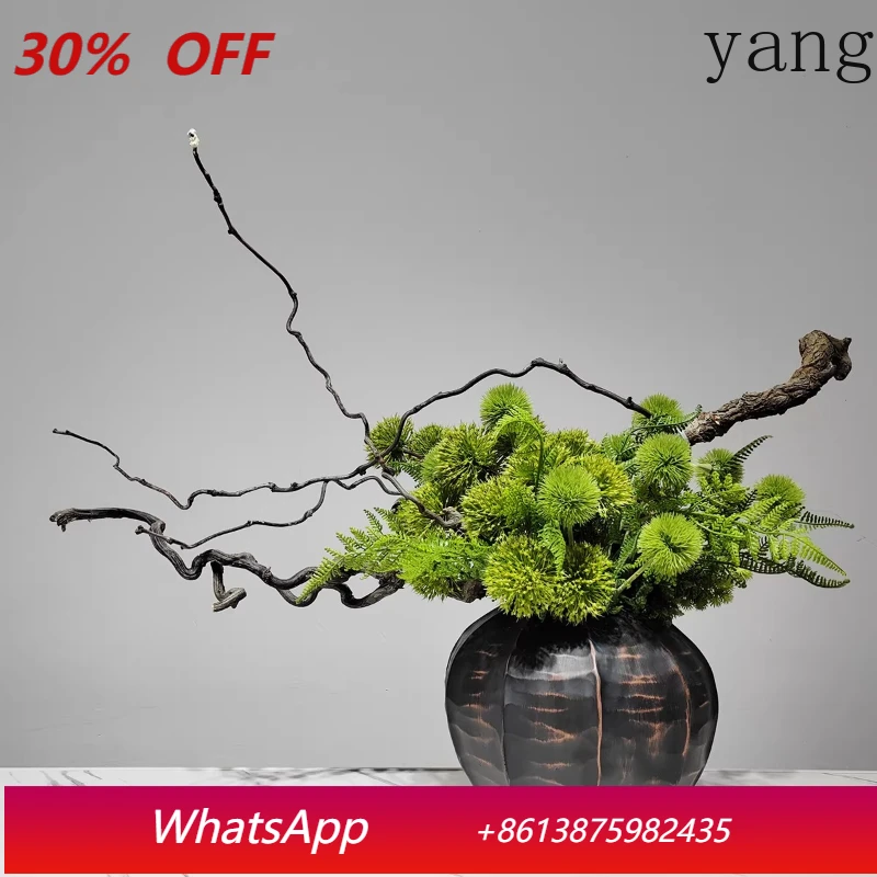 

LH new Chinese style wabi-sabi wind green plant simulation flower ornament decoration